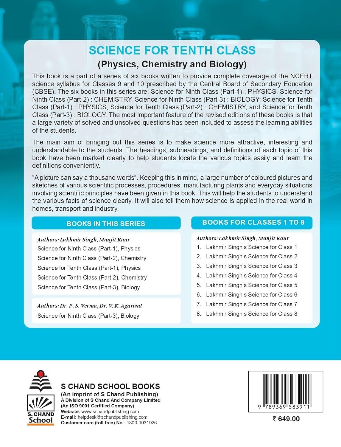 Lakhmir Singh Science Class 10 Chemistry Part 2 (2026-27 For CBSE Board Exams) | As Per Latest NCERT & CBSE Syllabus | Complete Chemistry Study for School Exams | NCERT Questions & Answers, CBQs, Solved Board Papers & Exercises – Science Grade 10
