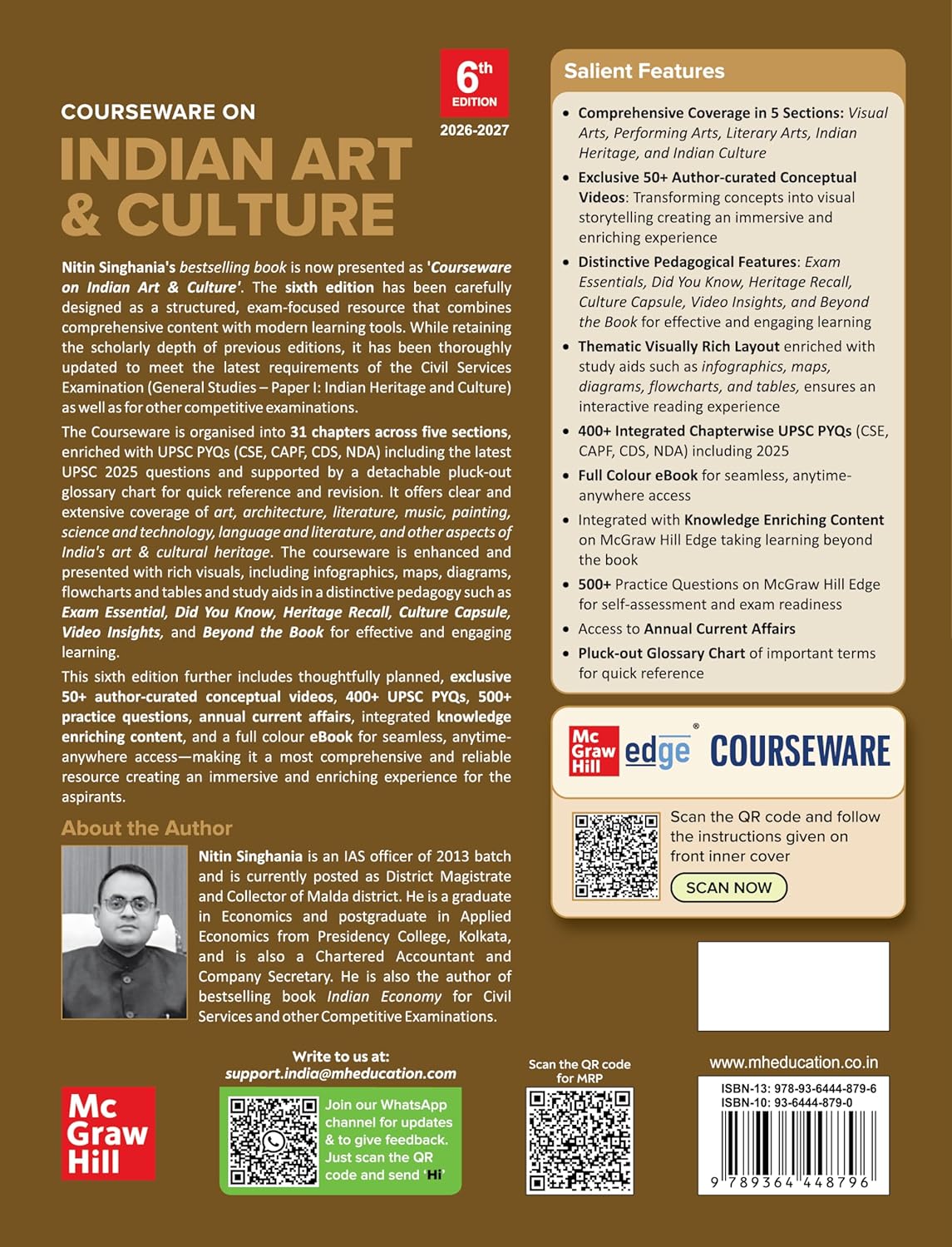 Indian Art and Culture Courseware by Nitin Singhania (IAS), 6e | UPSC CSE 2026 | 400+ Solved PYQs (2013-2025), 500+ CBT-Based Practice Questions & 50+ Author Videos