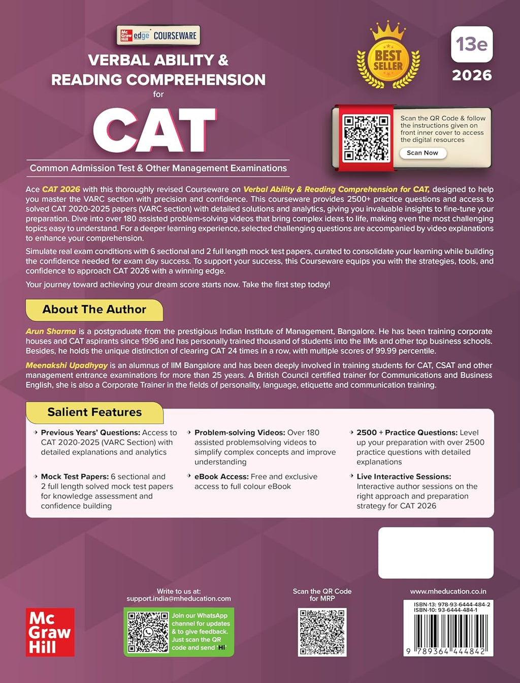 Courseware on Verbal Ability & Reading Comprehension, 13e for CAT 2026 by Arun Sharma | 2500+ Solved Questions, 170+ Videos & 6 Sectional Tests