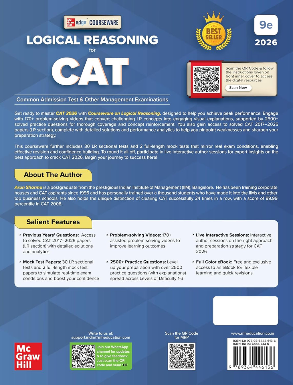 Courseware on Logical Reasoning, 9e for CAT 2026 by Arun Sharma | Solved PYQs (2017-25), 170+ Videos & 30 LR Mock Tests