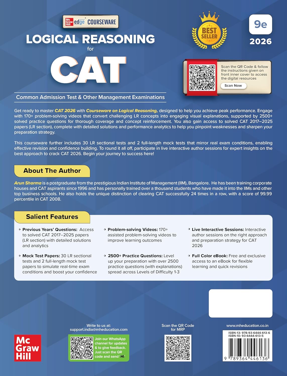 Courseware on Logical Reasoning, 9e for CAT 2026 by Arun Sharma | Solved PYQs (2017-25), 170+ Videos & 30 LR Mock Tests