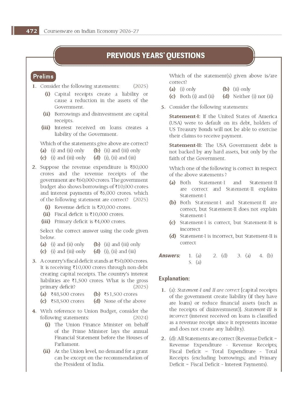Indian Economy Courseware, 18e by Ramesh Singh for UPSC 2026 | 290+ Solved Online Prelims PYQs (2011-2025) | 85+ Online Mains PYQs (2011-2025) | 45+ Author Videos | Economic Survey & Union Budget