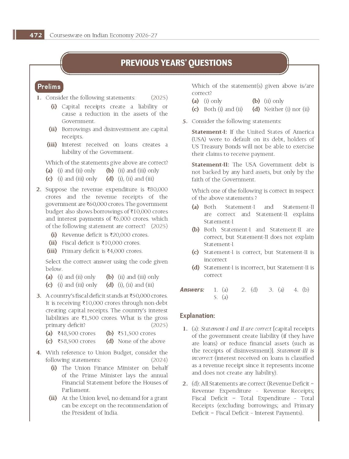 Indian Economy Courseware, 18e by Ramesh Singh for UPSC 2026 | 290+ Solved Online Prelims PYQs (2011-2025) | 85+ Online Mains PYQs (2011-2025) | 45+ Author Videos | Economic Survey & Union Budget