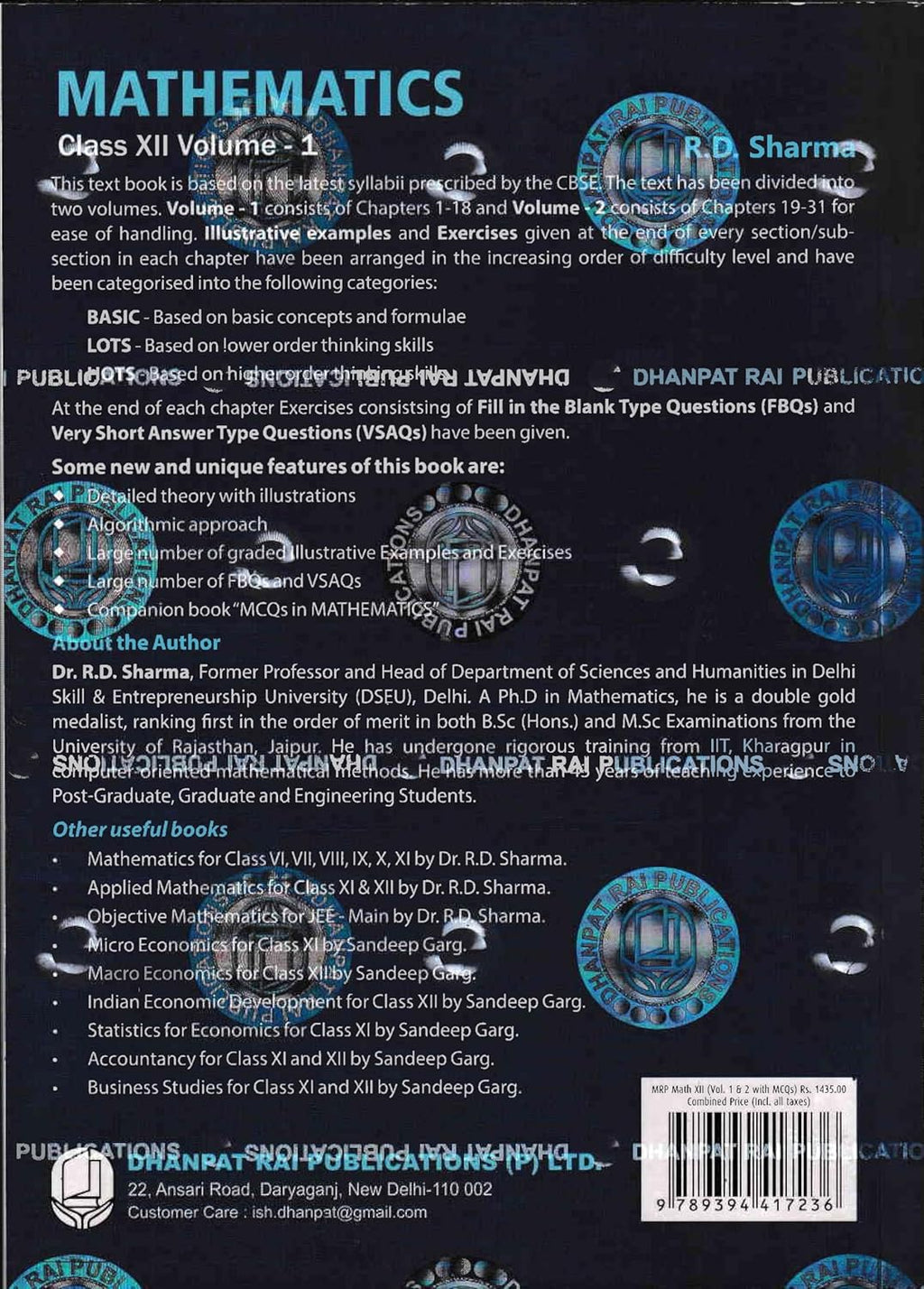 Mathematics Class 12 Complete Set Volume 1, 2 With MCQs - By R.D. Sharma (Examination 2026-27)