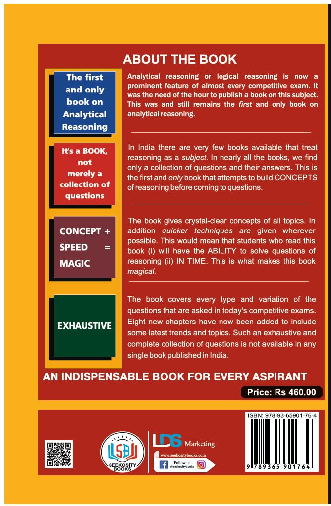 Analytical Reasoning Book 2026 Edition, Magical Book Series, Fully Revised & Updated, Competitive Exam Preparation Guide - MK Pandey