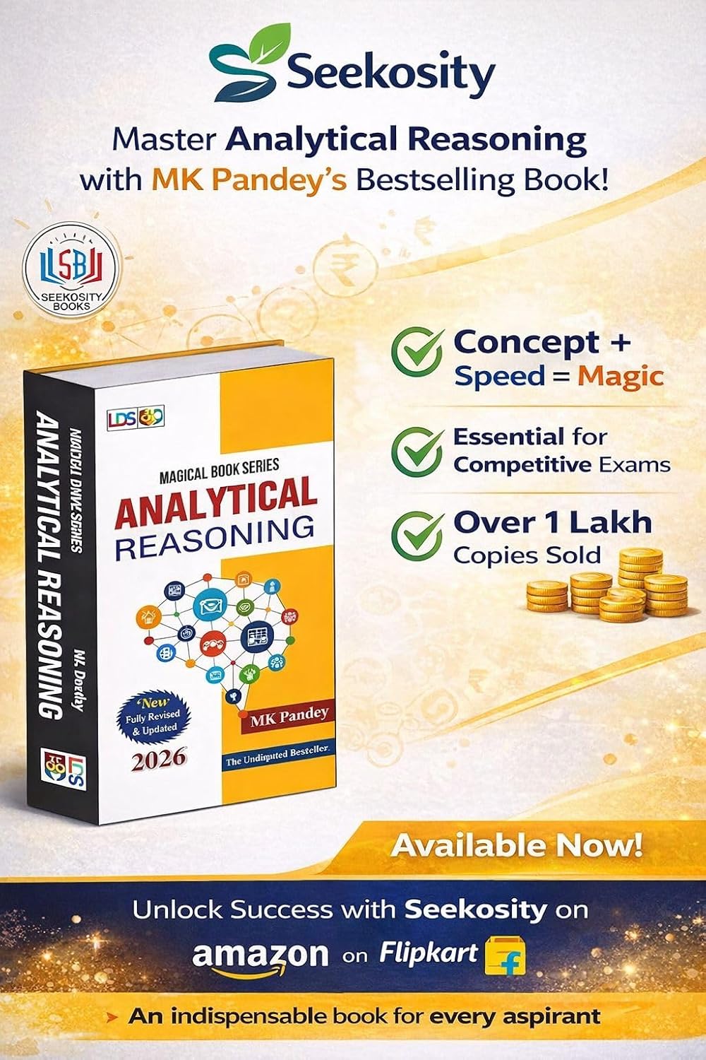 Analytical Reasoning Book 2026 Edition, Magical Book Series, Fully Revised & Updated, Competitive Exam Preparation Guide - MK Pandey