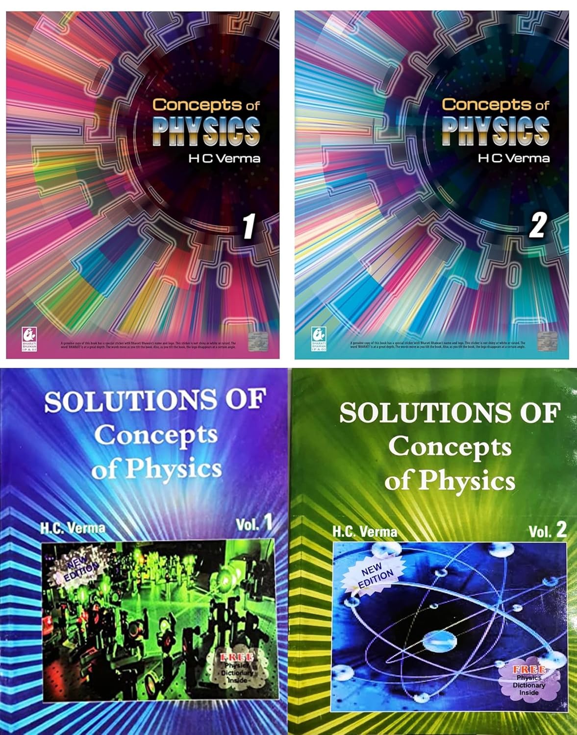 Concept of Physics by H.C Verma Part - I & II with Solutions - Set of 4 Books, Revised and Updated Latest Edition 2026-27