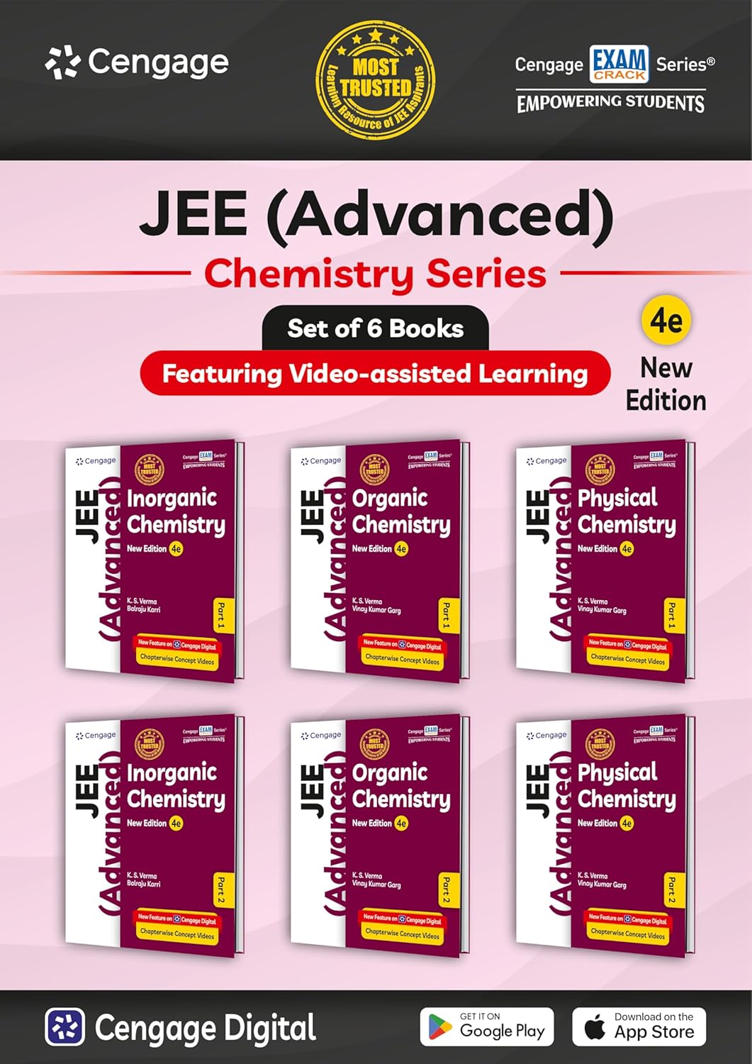 Cengage Chemistry Combo for JEE Advanced: Physical Chemistry (1 & 2) + Organic Chemistry (1 & 2) + Inorganic Chemistry (1 & 2) Set of 6 Books with Chapterwise Concept Videos & Online Assessments