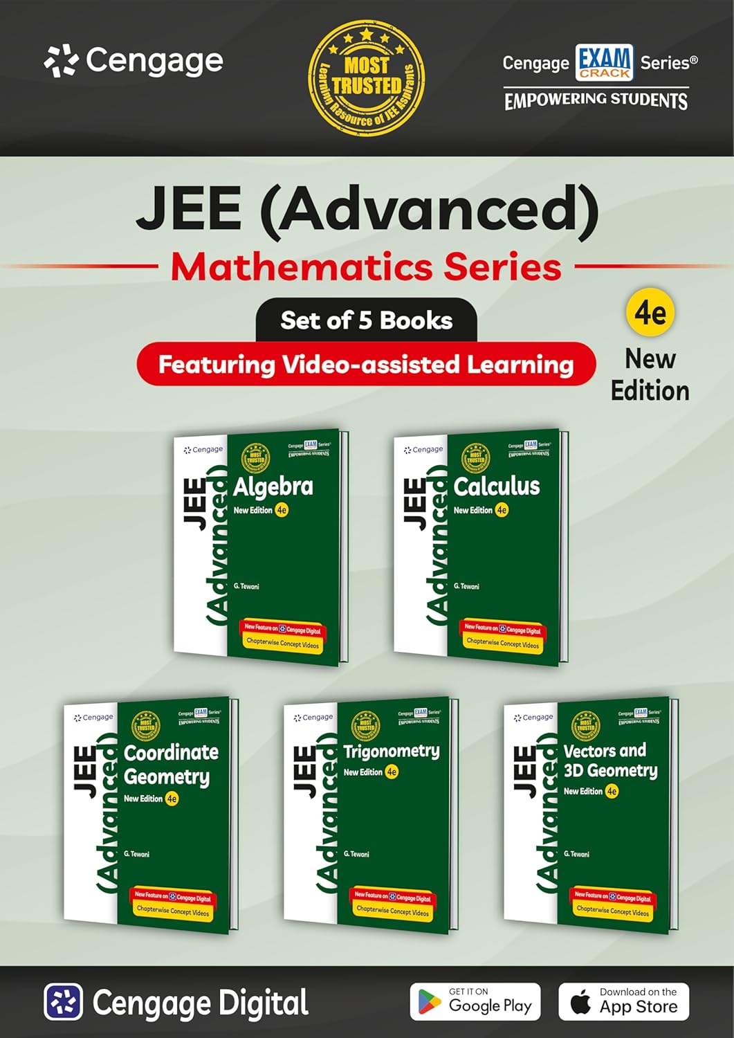 Cengage Mathematics Combo for JEE Advanced: Algebra + Calculus + Coordinate Geometry + Trigonometry + Vectors & 3D Geometry Set of 5 Books with Chapterwise Concept Videos & Online Assessments