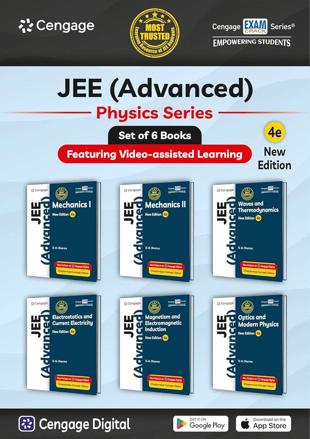 Cengage Physics Combo for JEE Advanced | Mechanics I & II, Waves, Electrostatics, Magnetism, Optics | Set of 6 Books with Concept Videos & Assessments