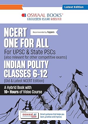 Oswaal NCERT One For All Book for UPSC & State PSCs | Indian Polity Classes 6-12 (Old & New NCERT Edition) Latest Edition