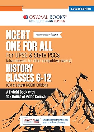 Oswaal NCERT One For All Book for UPSC & State PSCs | History Classes 6-12 (Old & New NCERT Edition) Latest Edition