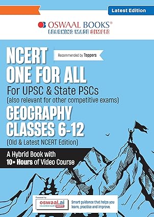 Oswaal NCERT One For All Book for UPSC & State PSCs | Geography Classes 6-12 (Old & New NCERT Edition) Latest Edition